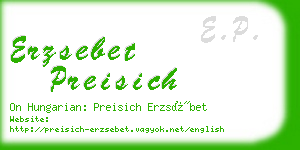 erzsebet preisich business card